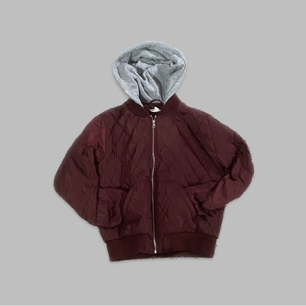 Pink Republic red hooded bomber jacket size small